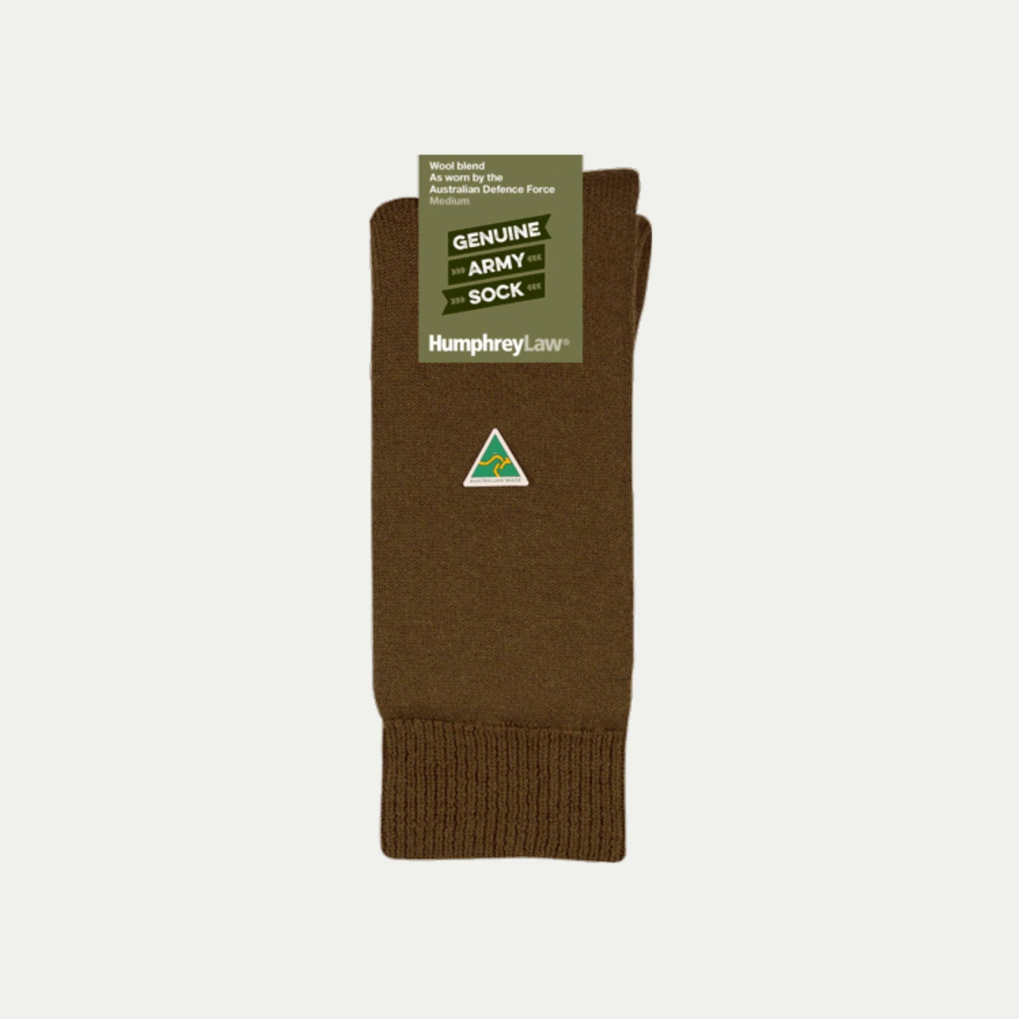 66F_Khaki Brown Genuine Army Sock - Black