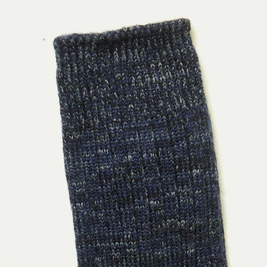 Chunky Tasmanian Merino Crew Socks – Marl Collection - Currawong Black