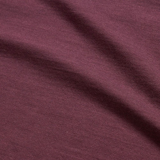 Up close ultrafine merino fabric in maroon @ Bluey Merino Tasmania