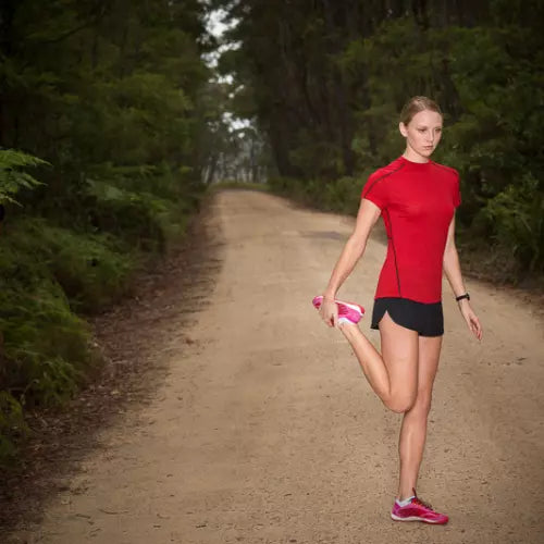 Women's Tasmanian Merino Outdoor T-Shirt Red + Black (XS) - Final Sale - Bluey Merino Tasmania