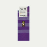 Purple and Lilac striped sock with Humphrey Law branding on a white background