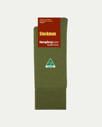Merino Blend Stockman socks in Khaki-Green © Humphrey Law