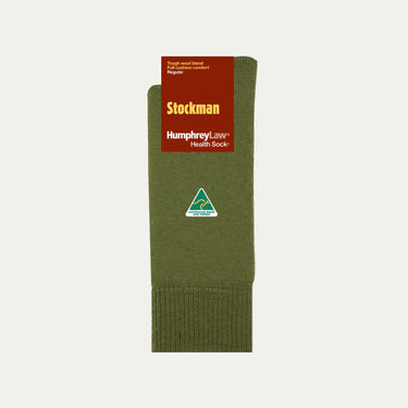 Merino Blend Stockman socks in Khaki-Green © Humphrey Law