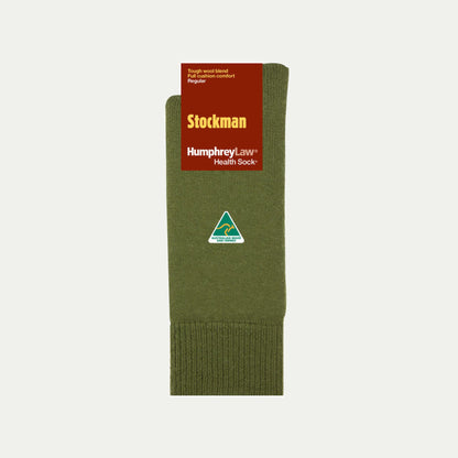 Merino Blend Stockman socks in Khaki-Green © Humphrey Law