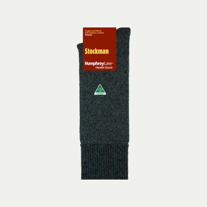 Merino Blend Stockman socks in Black-Cobalt © Humphrey Law