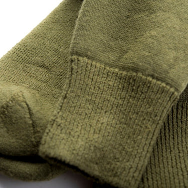 Closeup - Merino Blend Stockman socks in Khaki-Green © Humphrey Law