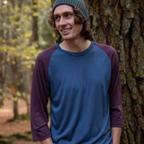 Men’s Tasmanian Merino 180 Raglan 3/4 Sleeve Top - Bluey Merino