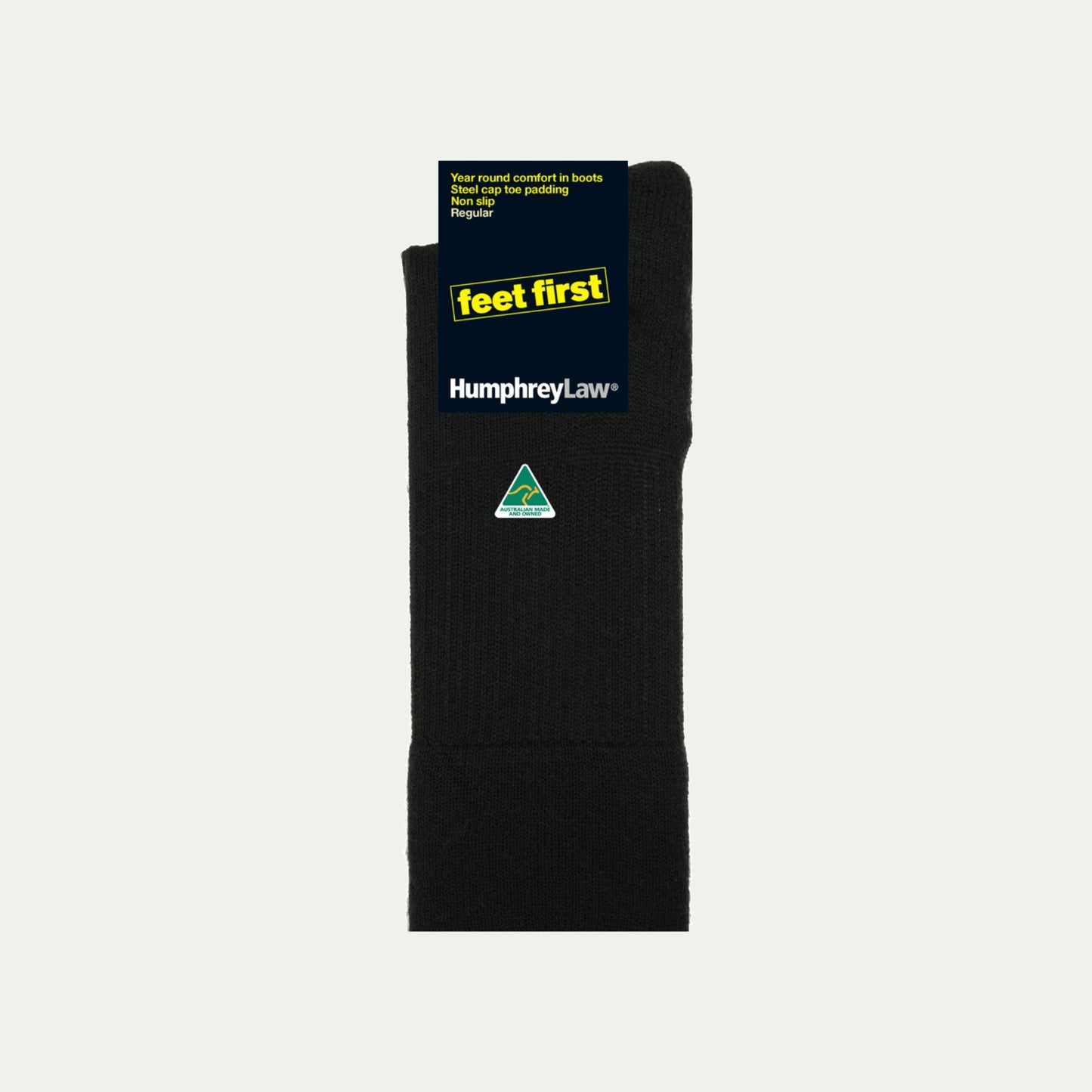 32C_Black Wool blend sock with 'feet first' © Humphrey Law