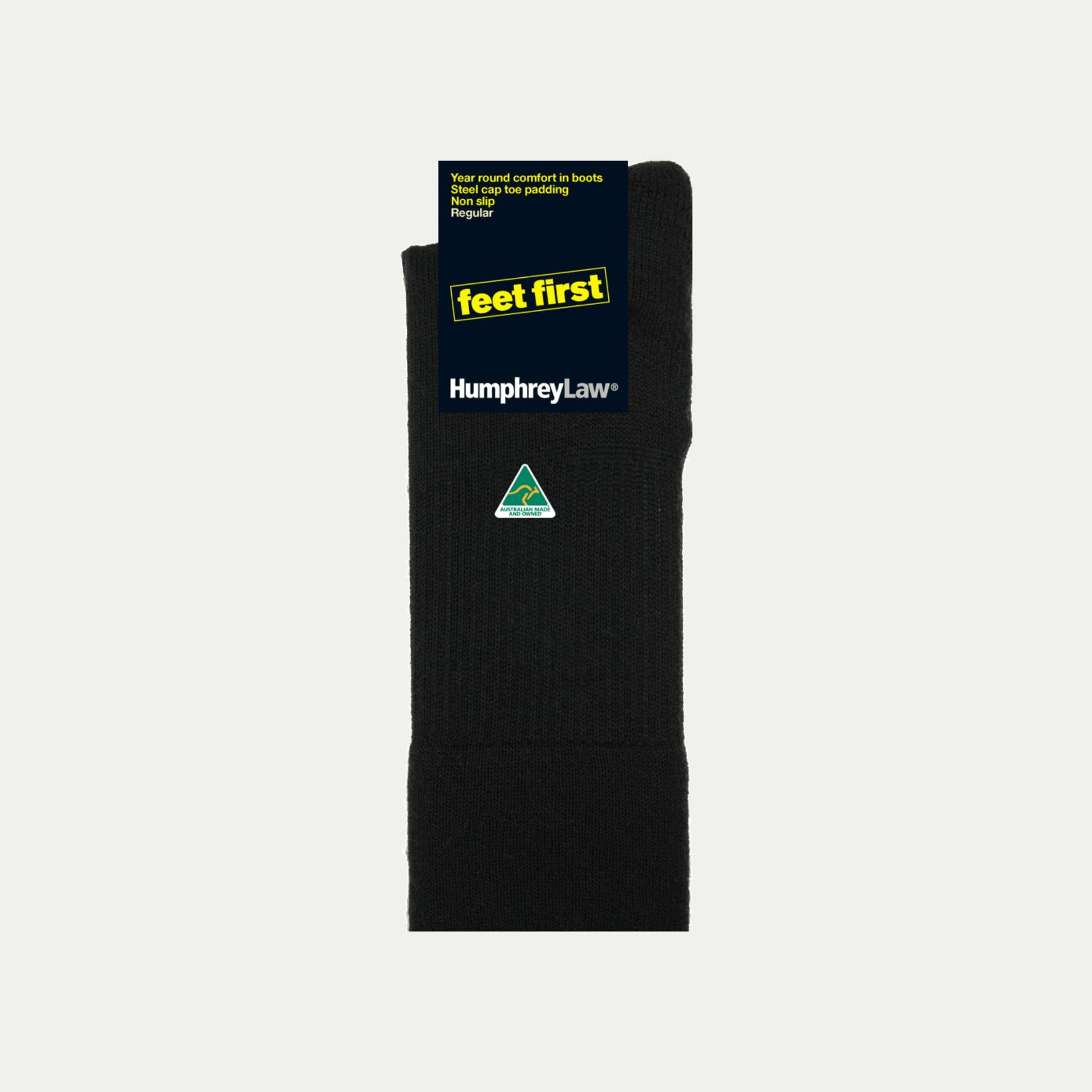 32C_Black Wool blend sock with 'feet first' © Humphrey Law