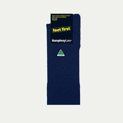 32C_Navy Wool blend sock with 'feet first' © Humphrey Law
