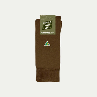 66F_Khaki Brown Genuine Army Sock - Black