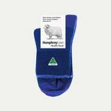 Blue_ Electric Blue_Azur. Merino Crew Socks. © Humphrey Law. Made in Australia