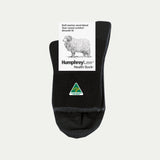 Black_Currawong. Merino Crew Socks. © Humphrey Law. Made in Australia