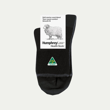 Black_Currawong. Merino Crew Socks. © Humphrey Law. Made in Australia