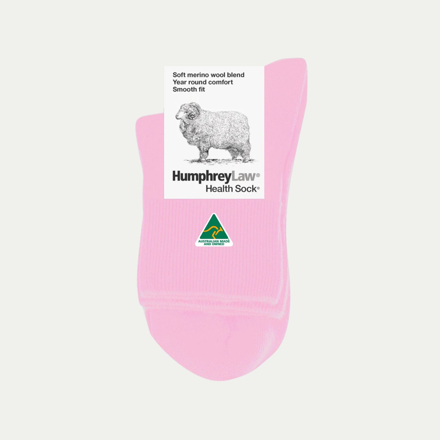 Pink_Blossom Merino Crew Socks. © Humphrey Law. Made in Australia