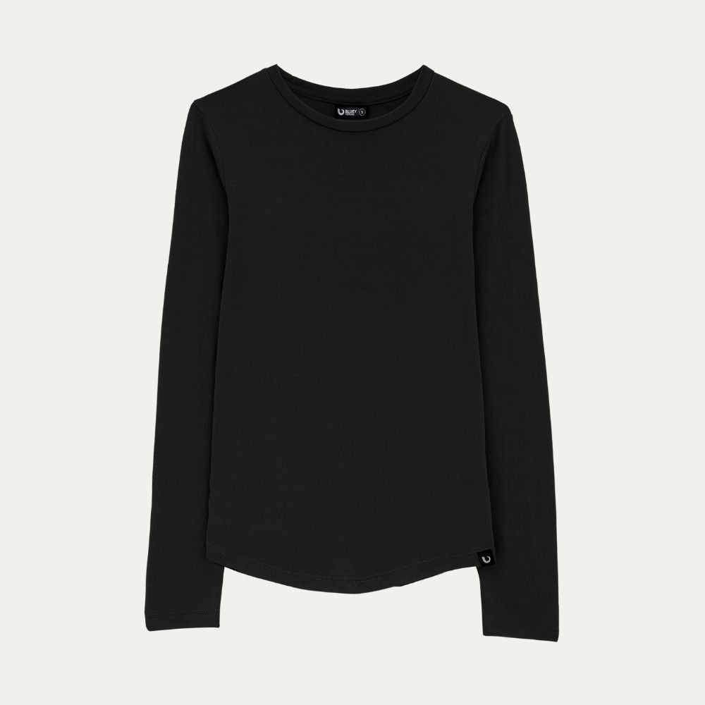 Black - Currawong long-sleeve Merino shirt © Bluey Merino Tasmania