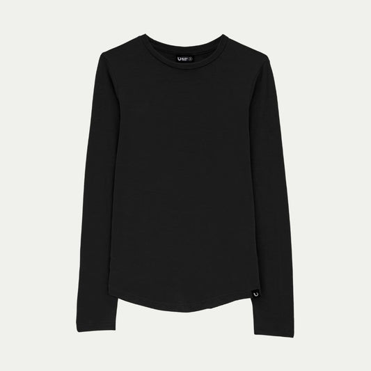 Black - Currawong long-sleeve Merino shirt © Bluey Merino Tasmania