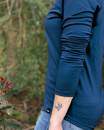 Women's Callie Merino Long Sleeve T-shirt - Bluey Merino Tasmania