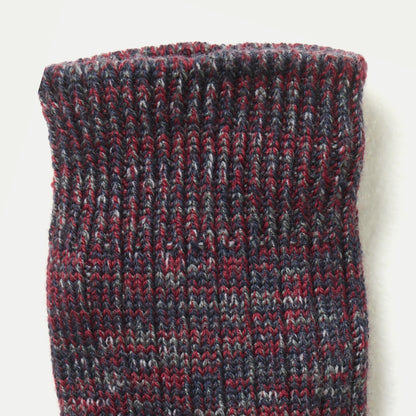 Chunky Tasmanian Merino Crew Socks – Marl Collection - Burgundy