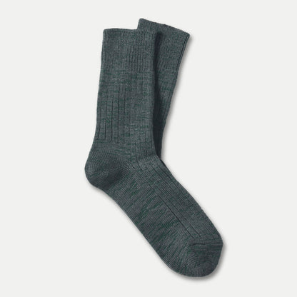 Chunky Tasmanian Merino Crew Socks – Marl Collection - Green