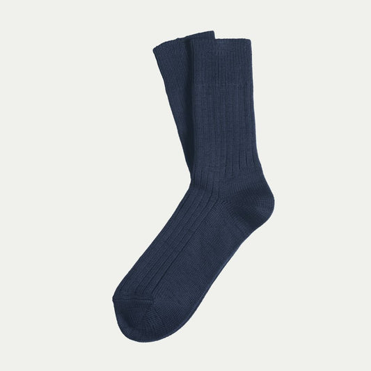 Luxurious, comfy Tasmanian Merino chunky socks displayed flat lay on a white background, highlighting their soft texture and premium quality. © Bluey Merino Tasmania