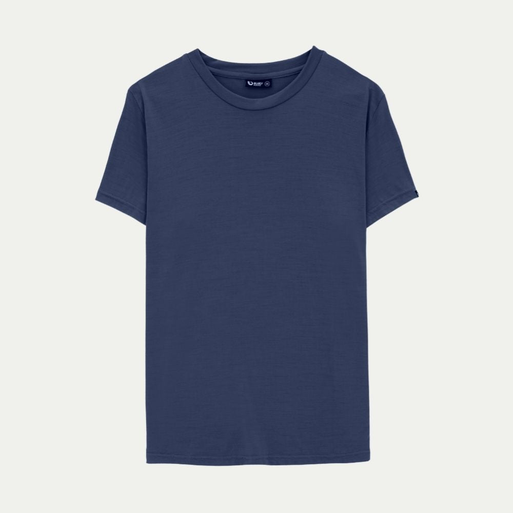 Emrik Merino Mens T-shirt in Tasman blue @ Bluey Merino Tasmania