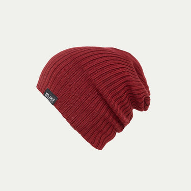 Fisherman beanie - Merino slouchy style in burgundy © Bluey merino Tasmania