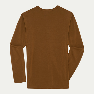 Men's Henley Merino Long Sleeve T-Shirt - Bluey Merino Tasmania