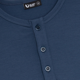 Men's Henley Merino Long Sleeve T-Shirt - Bluey Merino Tasmania