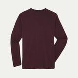 Maroon long-sleeve shirt on a light gray background