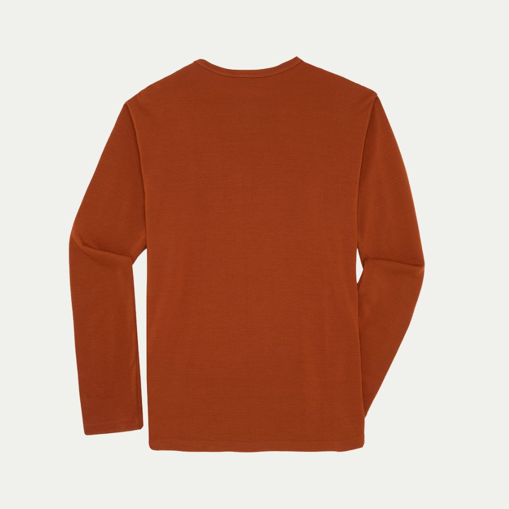 Brown long-sleeve shirt on a light beige background