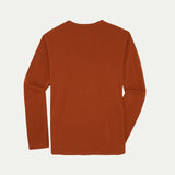 Brown long-sleeve shirt on a light beige background