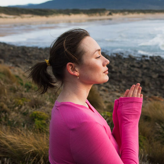 NEW Women's Core Long Sleeve Base Layer - Pink Robin - Bluey Merino Tasmania
