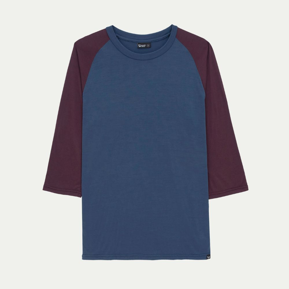 Men's Tasmanian Merino Bike Jersey - Tasman + Maroon © Bluey Merino Tasmania