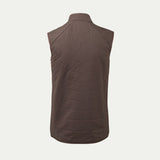 Dark Tan Merino quilted gilet vest  © Bluey Merino Tasmania