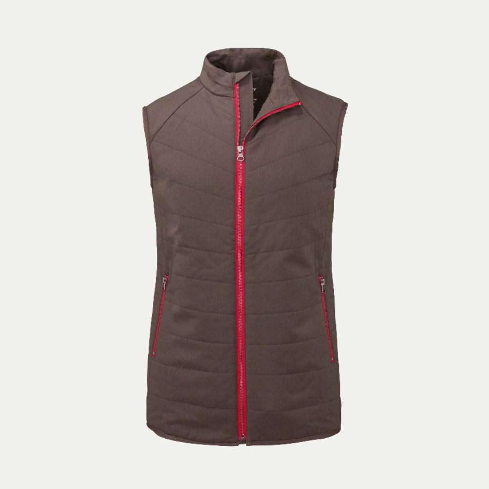 Dark Tan Merino quilted gilet vest  © Bluey Merino Tasmania
