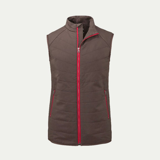 Dark Tan Merino quilted gilet vest  © Bluey Merino Tasmania