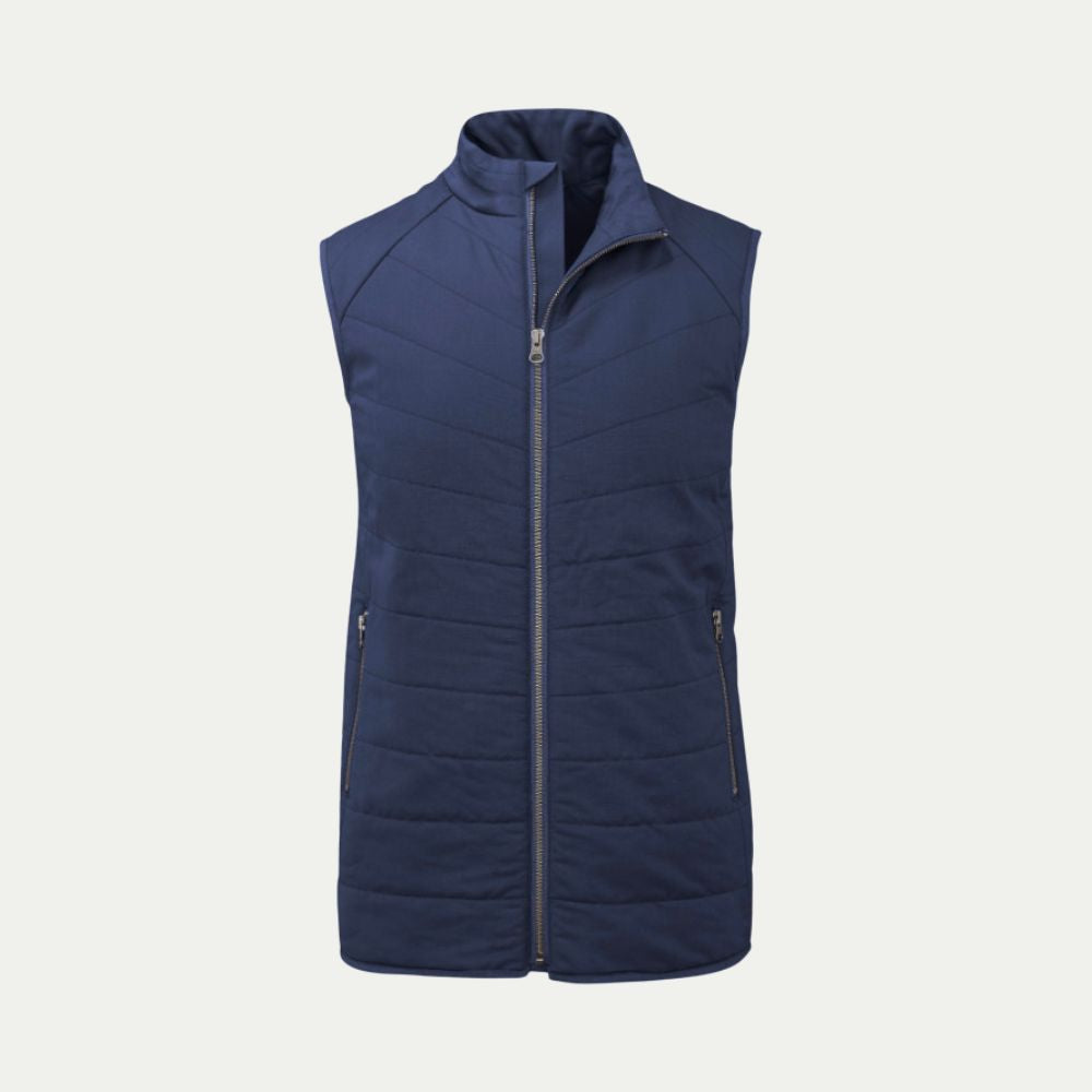 Navy Merino quilted gilet vest  © Bluey Merino Tasmania