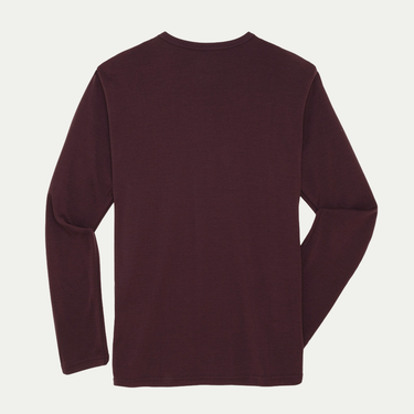 Men's Henley Merino Long Sleeve T-Shirt - Bluey Merino Tasmania