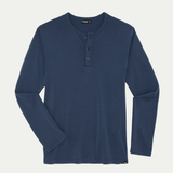Men's Henley Merino Long Sleeve T-Shirt - Bluey Merino Tasmania