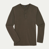 Men's Henley Merino Long Sleeve T-Shirt - Bluey Merino Tasmania