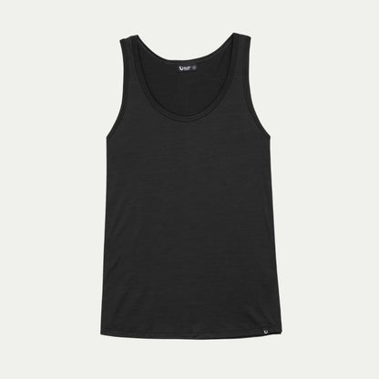 Men's Merino tank in Currawong Black © Bluey Merino Tasmania