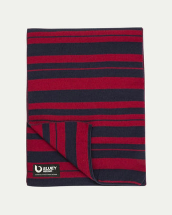 Tasmanian Merino Weekender Scarf – Burgundy + Navy - Bluey Merino Tasmania