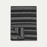 Tasmanian Merino Weekender Scarf – Grey + Currawong (Black) - Bluey Merino Tasmania
