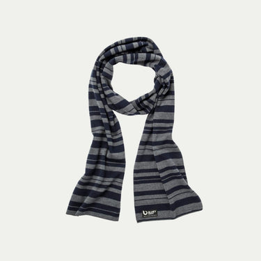 Tasmanian Merino Weekender Scarf – Grey + Navy - Bluey Merino Tasmania