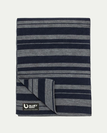 Tasmanian Merino Weekender Scarf – Grey + Navy - Bluey Merino Tasmania