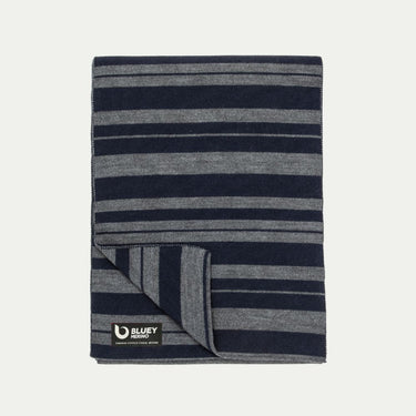 Tasmanian Merino Weekender Scarf – Grey + Navy - Bluey Merino Tasmania
