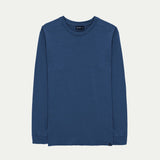 Blue - Tasman long-sleeve Merino shirt ghost image style. © Bluey Merino Tasmania