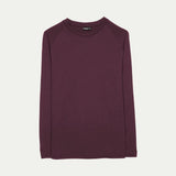 Maroon long sleeves raglan Merino top © Bluey Merino Tasmania