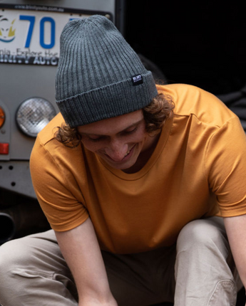 Unisex Tasmanian Merino Fisherman Beanie - Bluey Merino